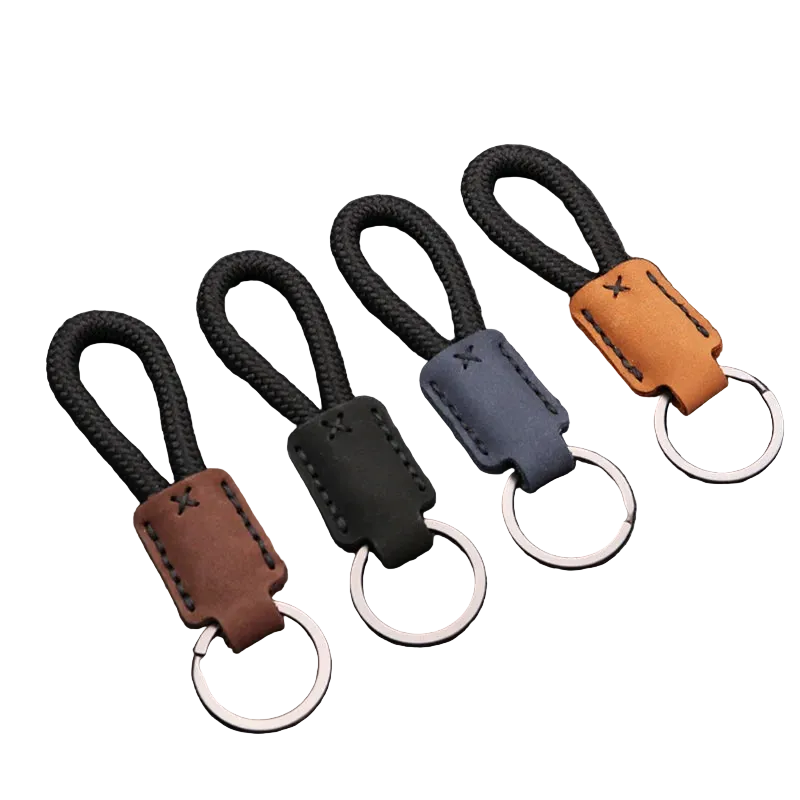 Vintage Cow Leather Keychain
