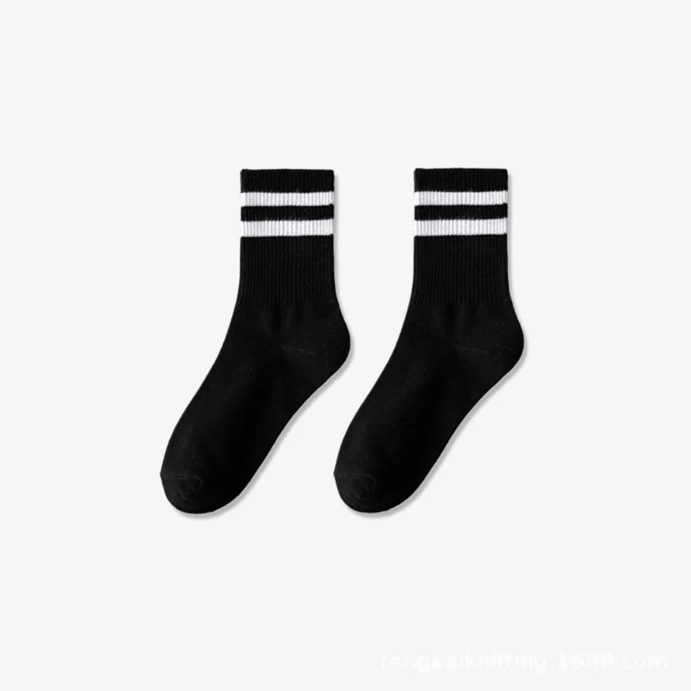 Men's Striped Breathable Sports Socks - Sweat Absorbing