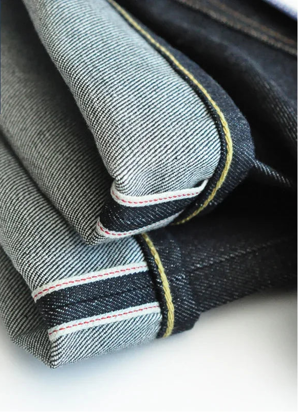 Casual Selvedge Raw Denim Jeans Unwashed Indigo Straight Fit Men's Jeans