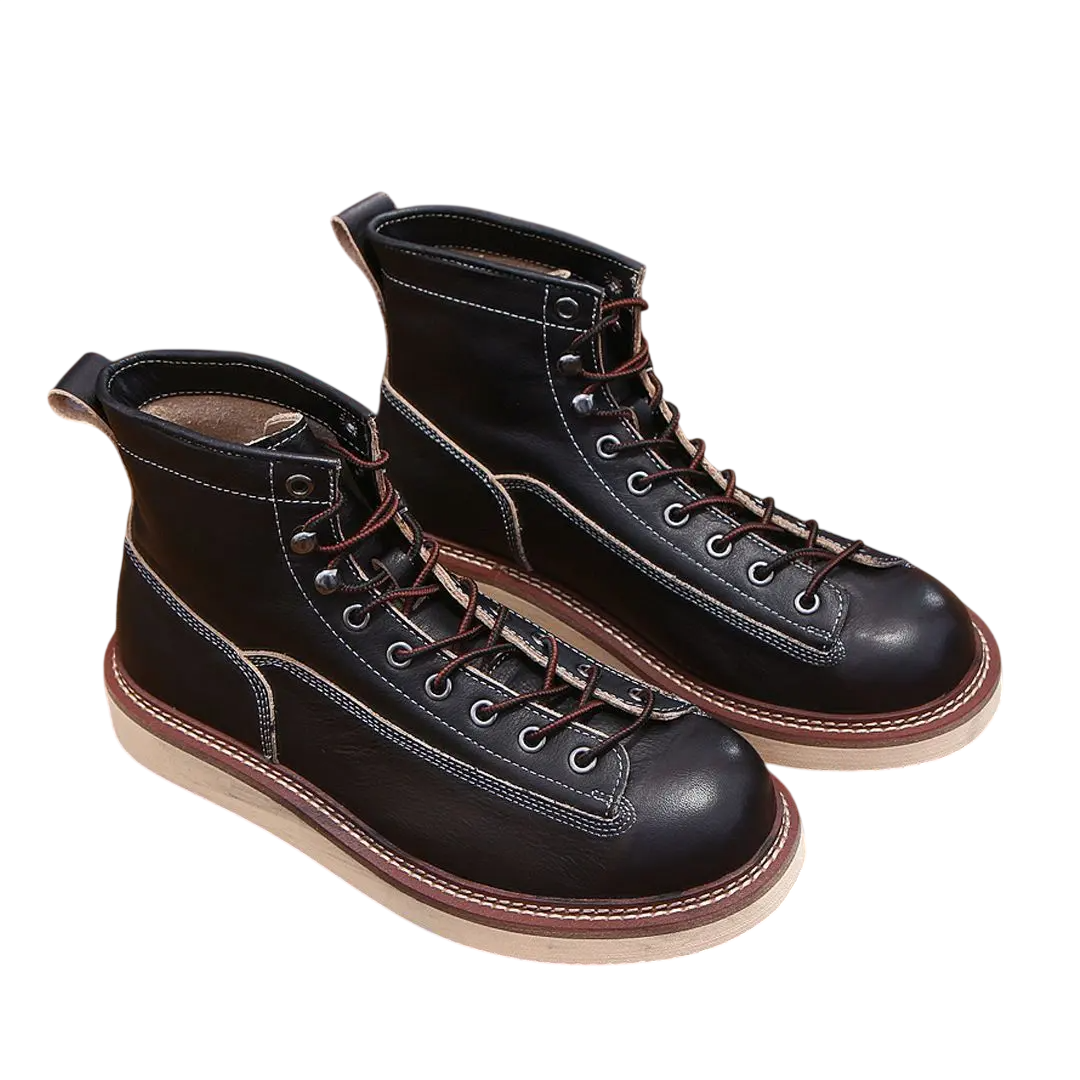 Retro Durable Stitchdown Rugged Style Boots - Genuine Leather