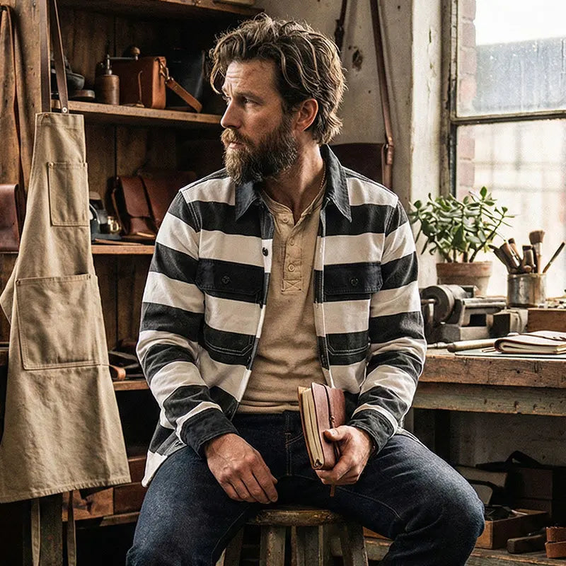 Men's Heavyweight Canvas Striped Jacket