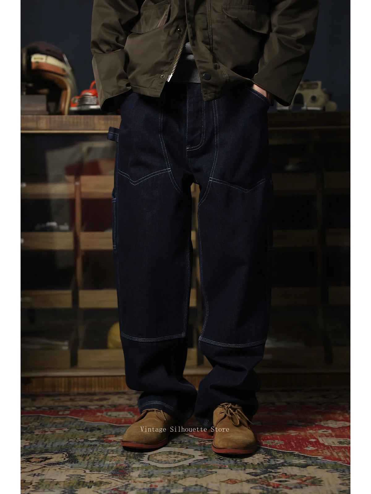 Men's Vintage Striped Denim Wabash Carpenter Pants