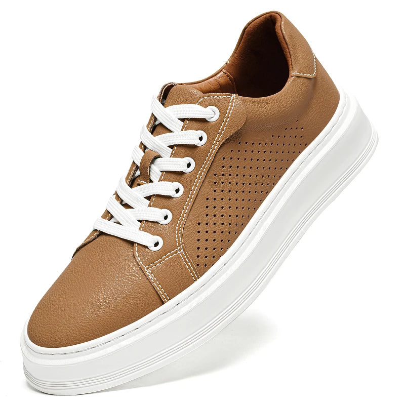 Genuine Leather Men's Shoes Breathable Sneakers