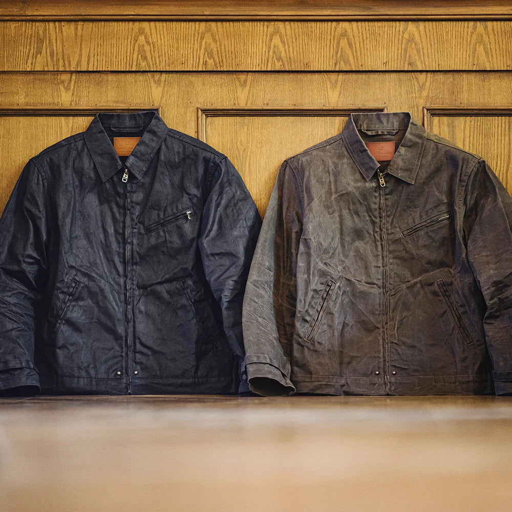 Men's Vintage Waxed Canvas Jacket With Lapel Zipper