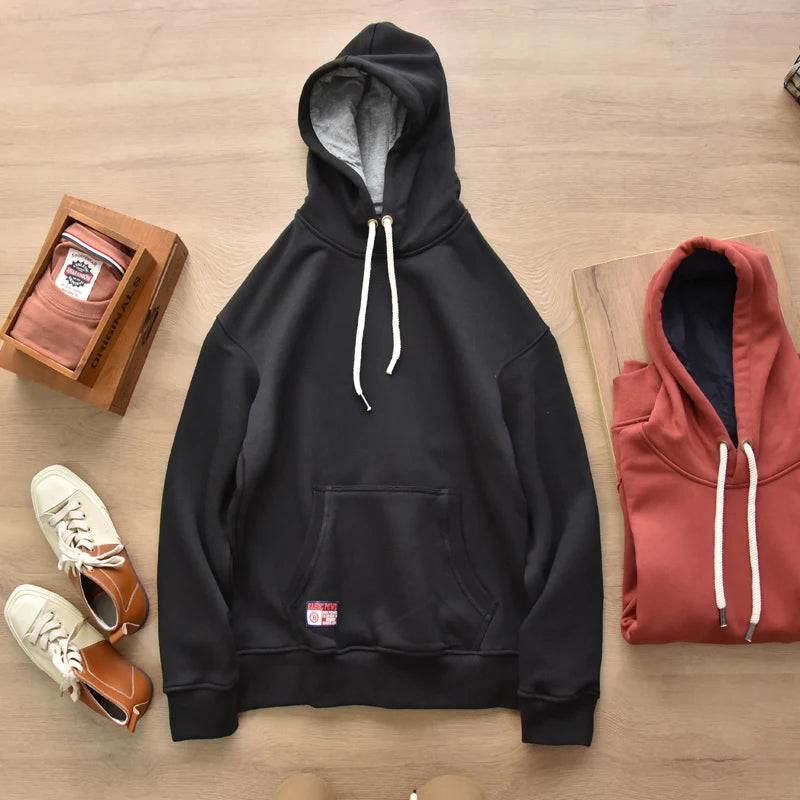 Vintage Solid Color Washed Heavyweight Hoodie