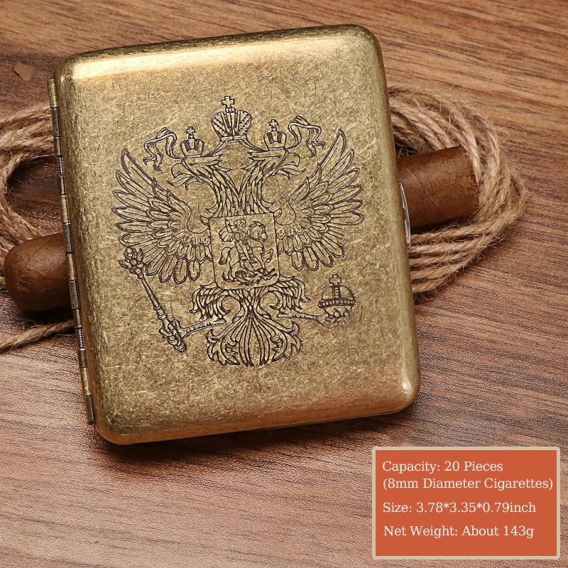 Vintage Metal Cigarette Case - 20 Cigarettes Holder