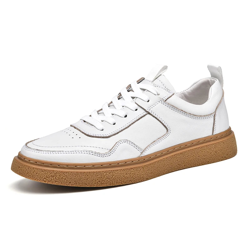 Men's Thick Soled Casual Leather Sports Sneakers