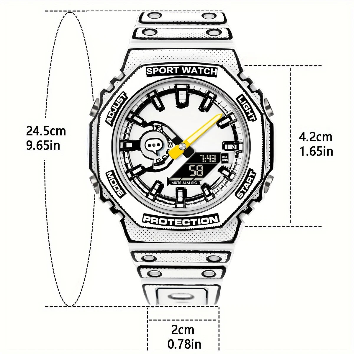 Sketch Style Outline Comic Book Digital Sport Watch