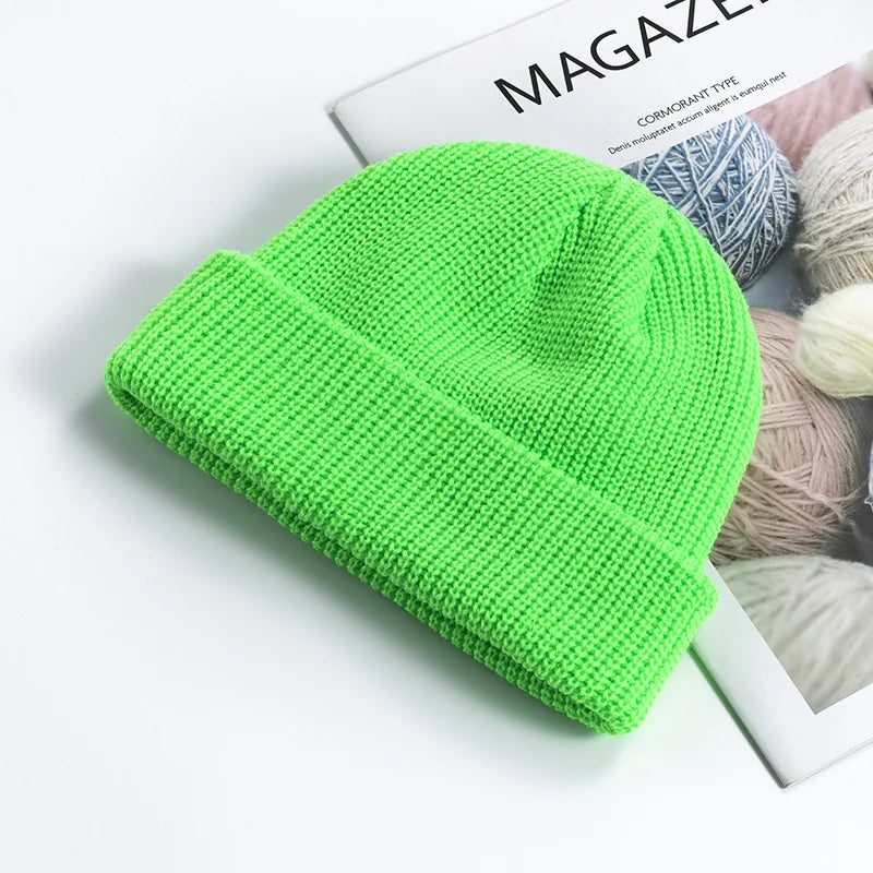Knitted Wool Hat - Simple Warm Skully Beanie
