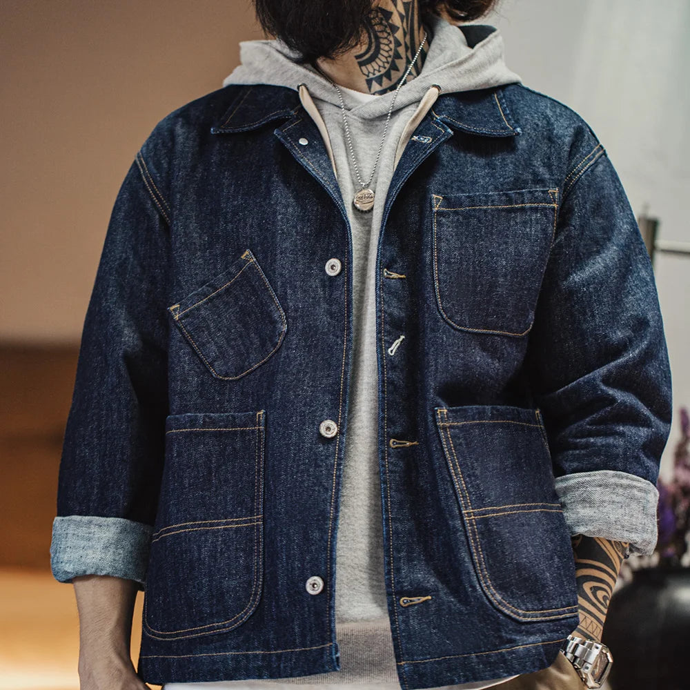 Asymmetrical Four-pocket 14.8oz Denim Jacket