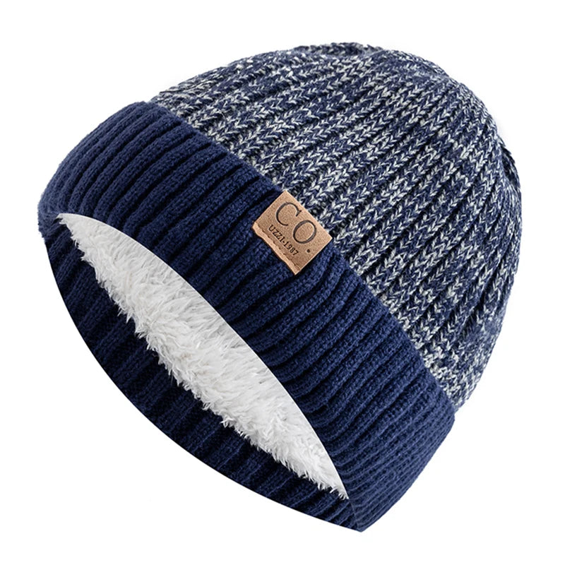 Two-Tone Winter Hats - Fur Lined Beanies