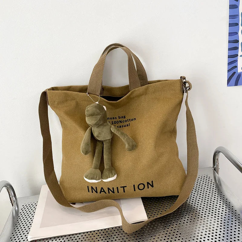 Unisex Japanese Canvas Thick Handbag Satchel