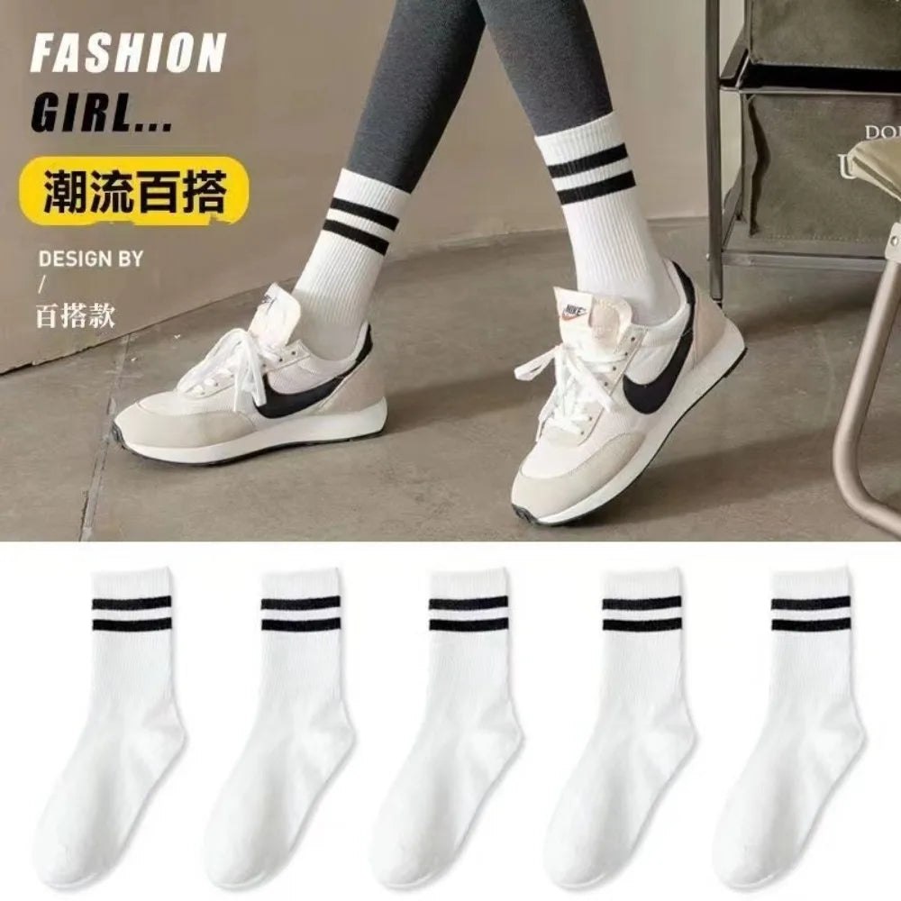 Men's Striped Breathable Sports Socks - Sweat Absorbing