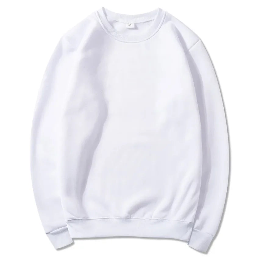 Men's Crew Neck Sweatshirts Solid Color Outdoor Casual Daily Long Sleeve Pullover Hoodie Man Sportswear