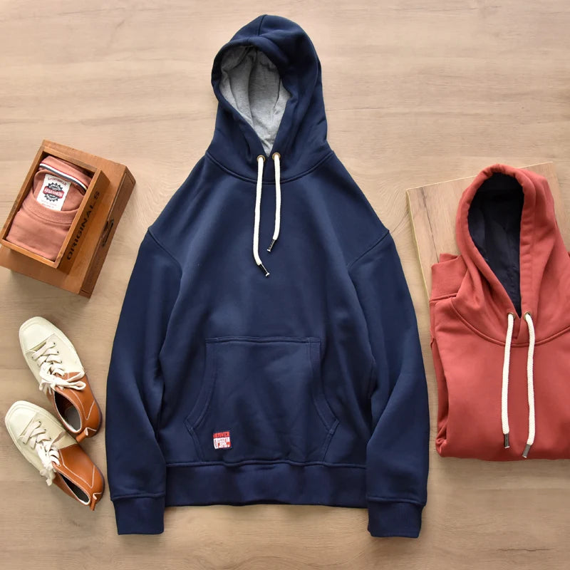 Vintage Solid Color Washed Heavyweight Hoodie