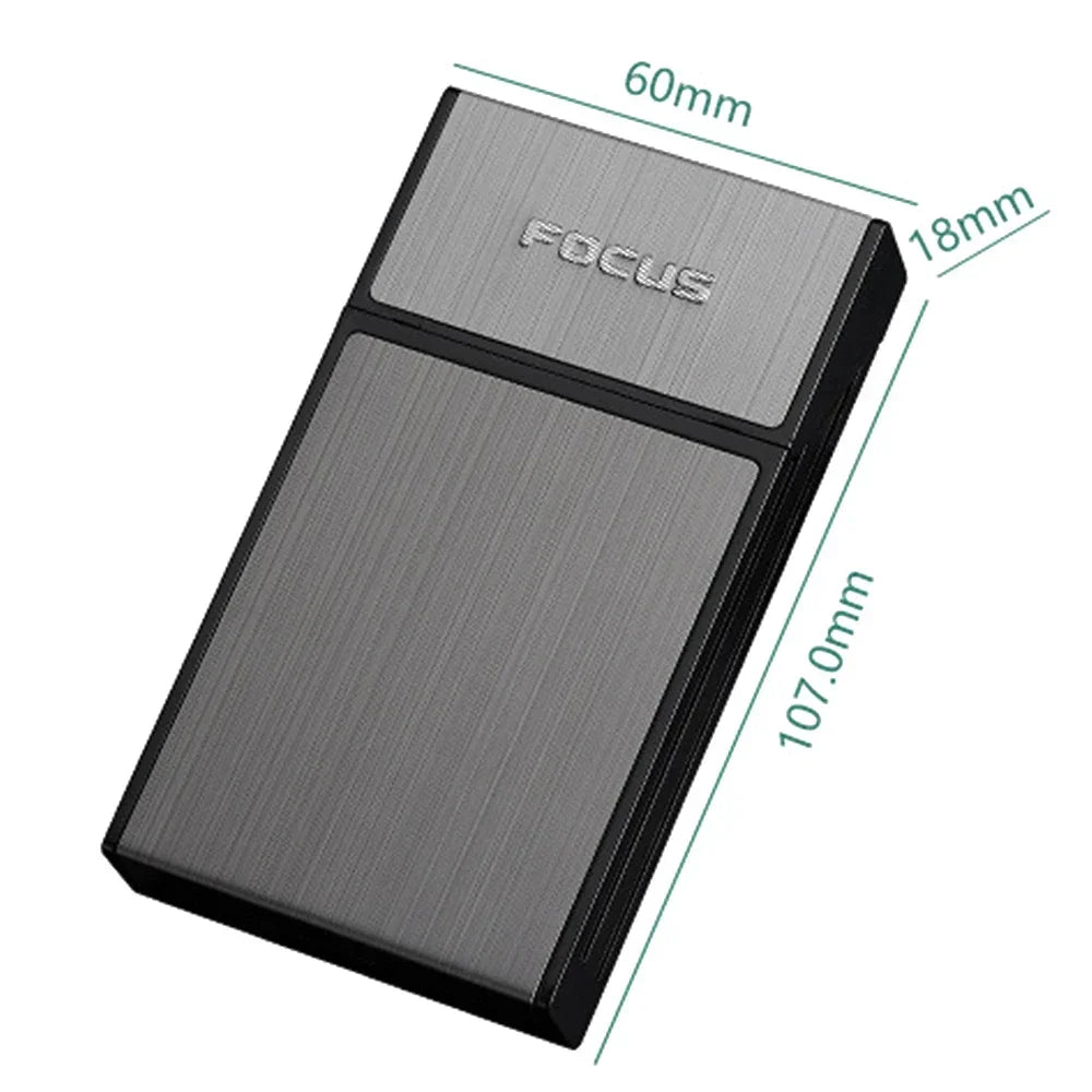 Portable Cigarette Box — Metal Slim Cigarette Case Pocket Tobacco Holder