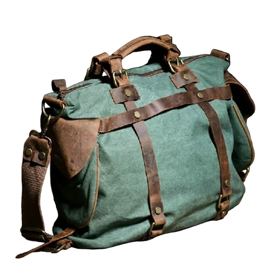 Retro Canvas Genuine Leather Messenger Bag