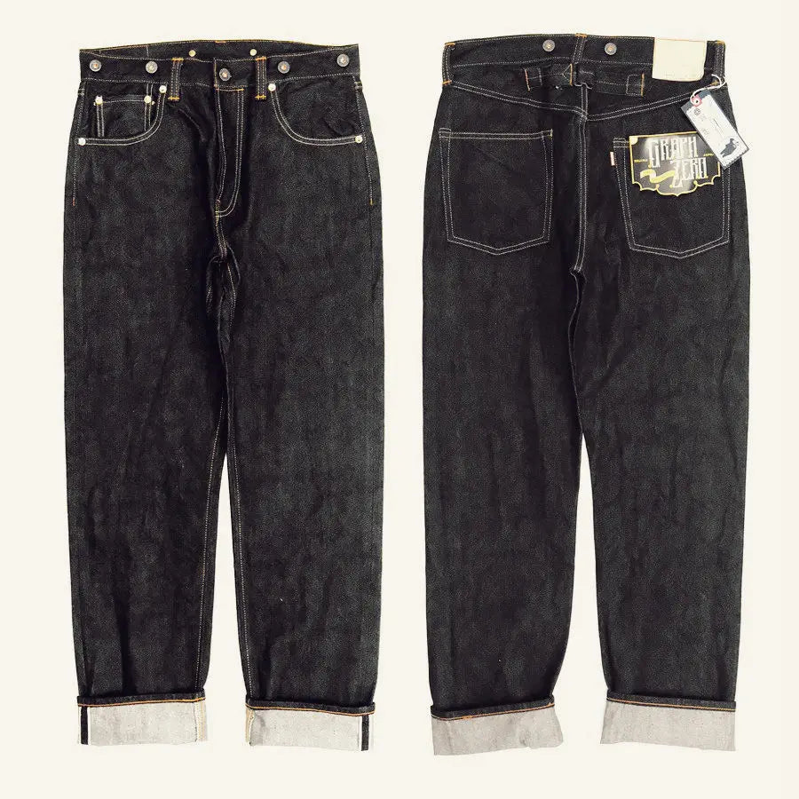 Strap Buckle Right Twill Weave Vintage Tooling Black Jeans