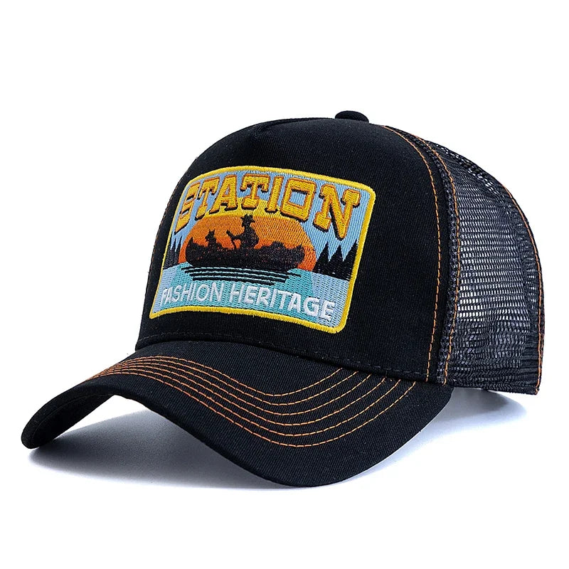 Breathable Mesh Snapback Fishing Trucker Cap