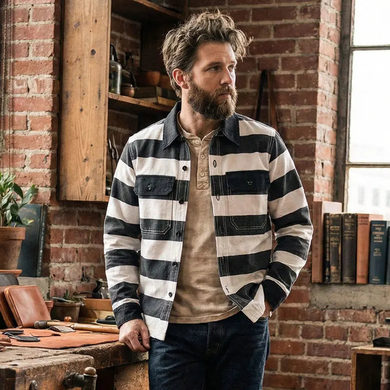Men's Heavyweight Canvas Striped Jacket