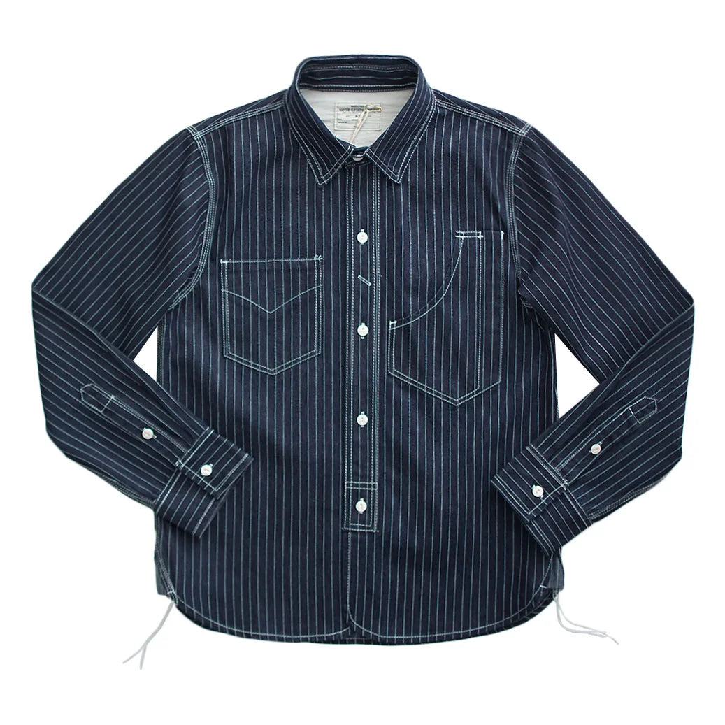 12.5oz Heavyweight American Vintage Casual Wabash Indigo Denim Shirts for Men 100% Cotton Workwear Tops
