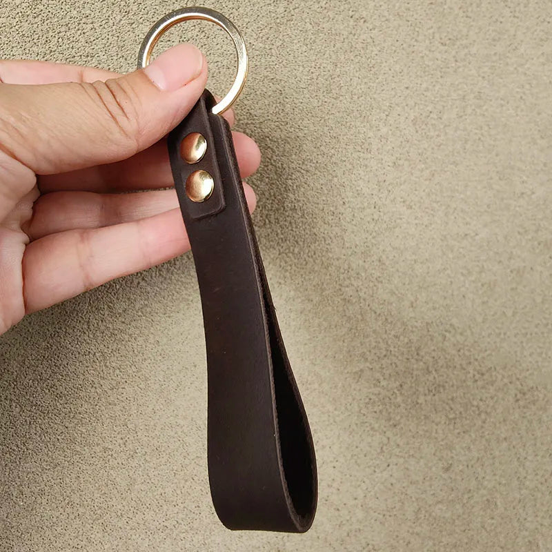 Classic Vintage Cow Leather Keychain