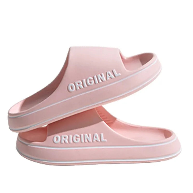 Solid Color Anti Slip Beach Slides - Thick Sole Sandals