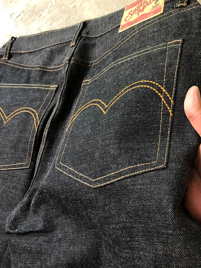 15oz Original Heavyweight Red Selvedge Washed Denim Jeans Vintage