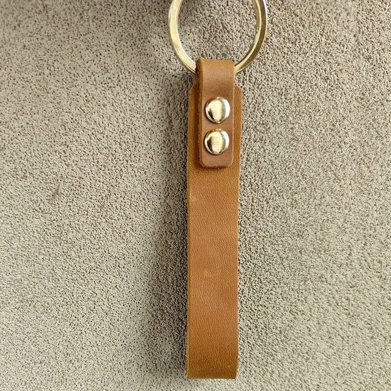 Classic Vintage Cow Leather Keychain
