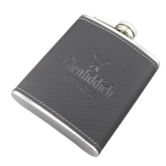 7oz Stainless Steel Hip Flask With PU Leather Wrap