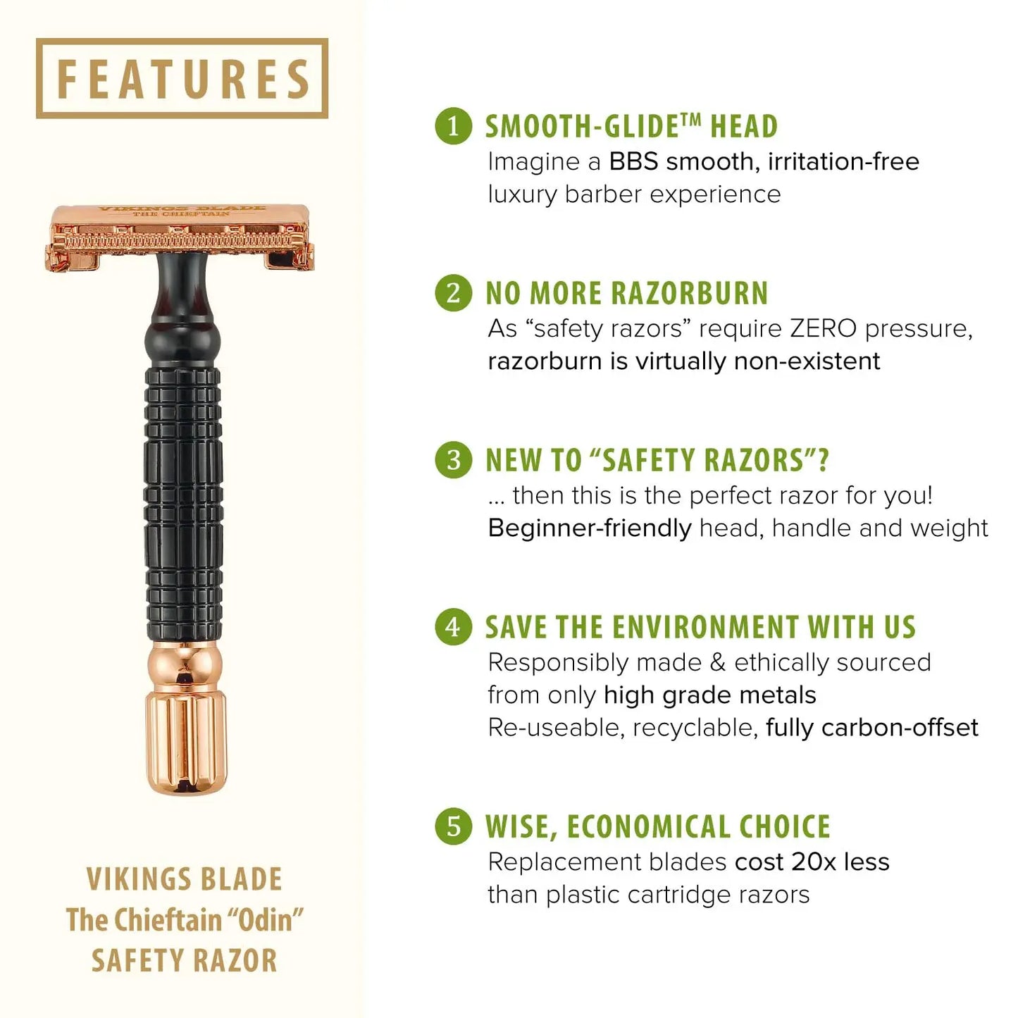 Premium Double Edge Safety Razor - Eco Friendly Luxury