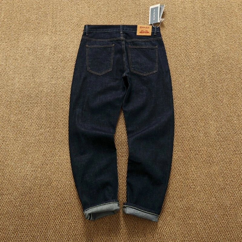 Original Color Raw Selvedge Denim Jeans - Straight Leg
