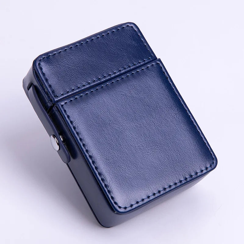 Waterproof Leather Cigarette Lighter Holder Box Travel Case