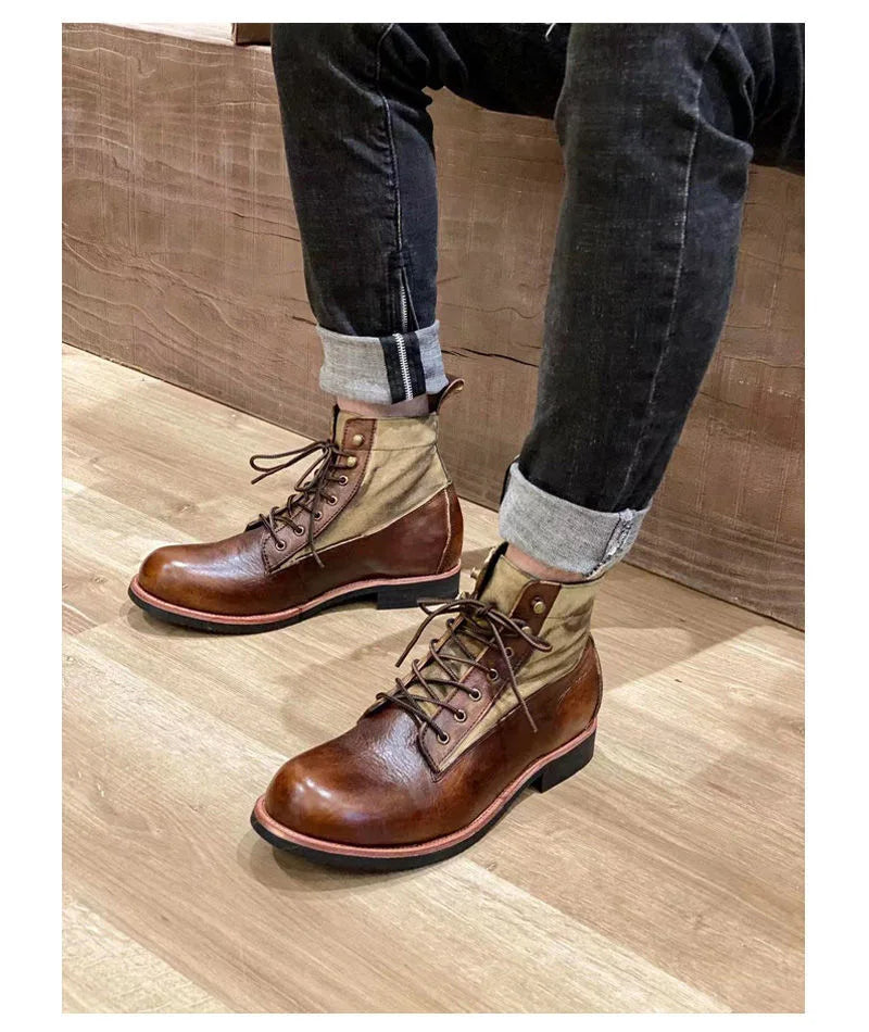 Men's Handmade Brown Ankle Boots