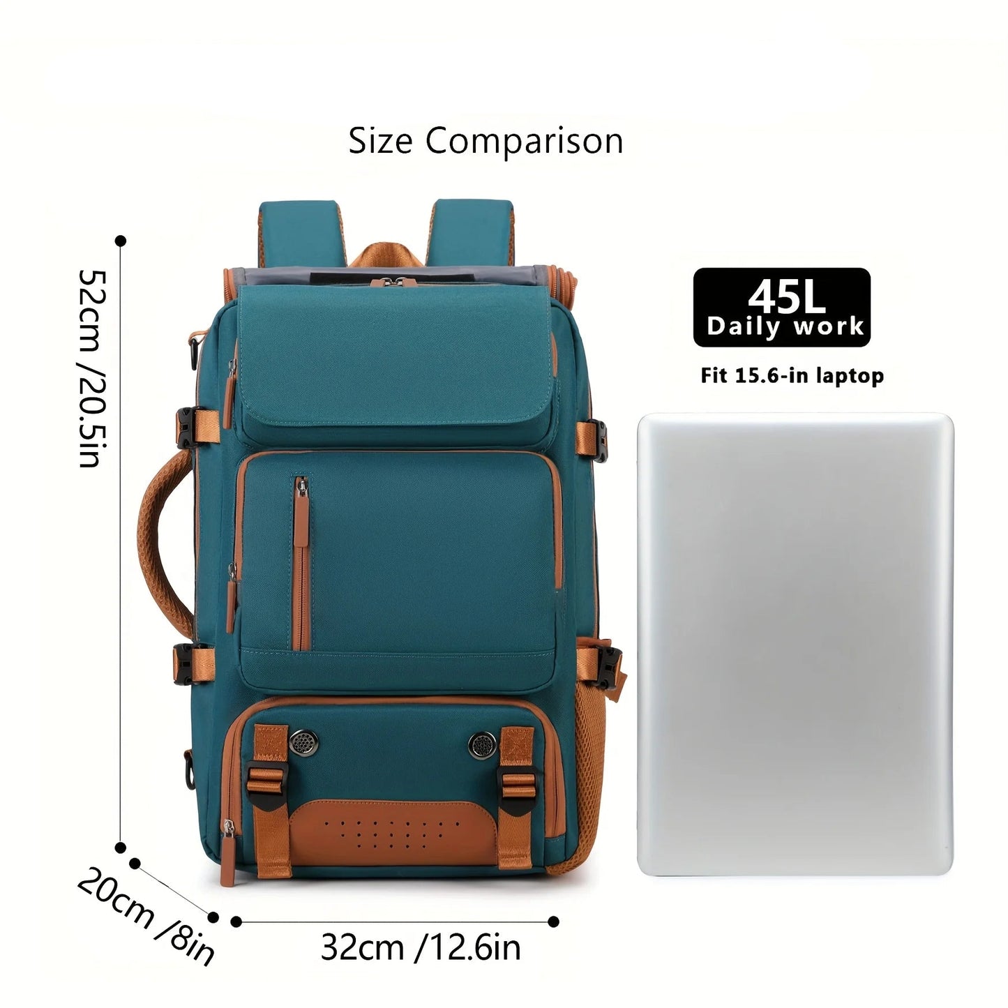 Large Capacity Lightweight Convertible Backpack with Laptop Compartment