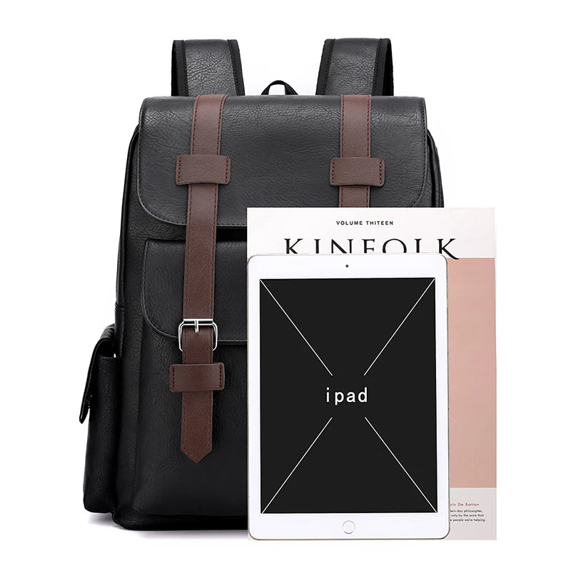 Men's Leather Backpack - Large