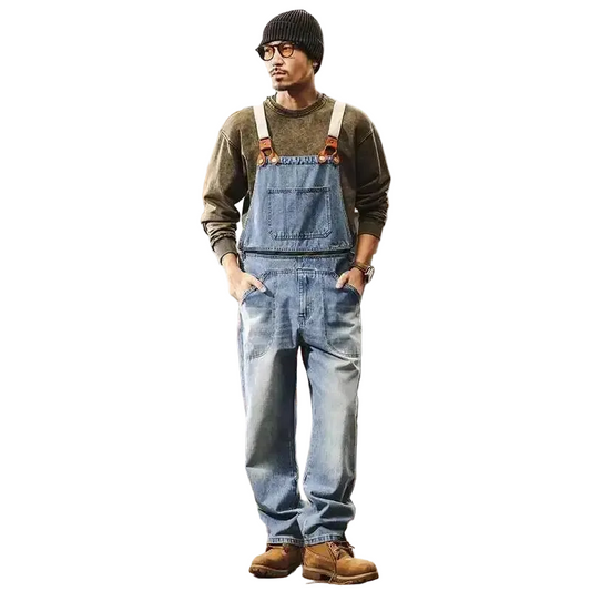 Men's Denim Overalls With Adjustable Straps