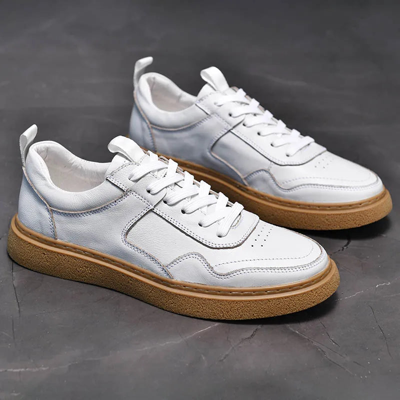 Men's Thick Soled Casual Leather Sports Sneakers
