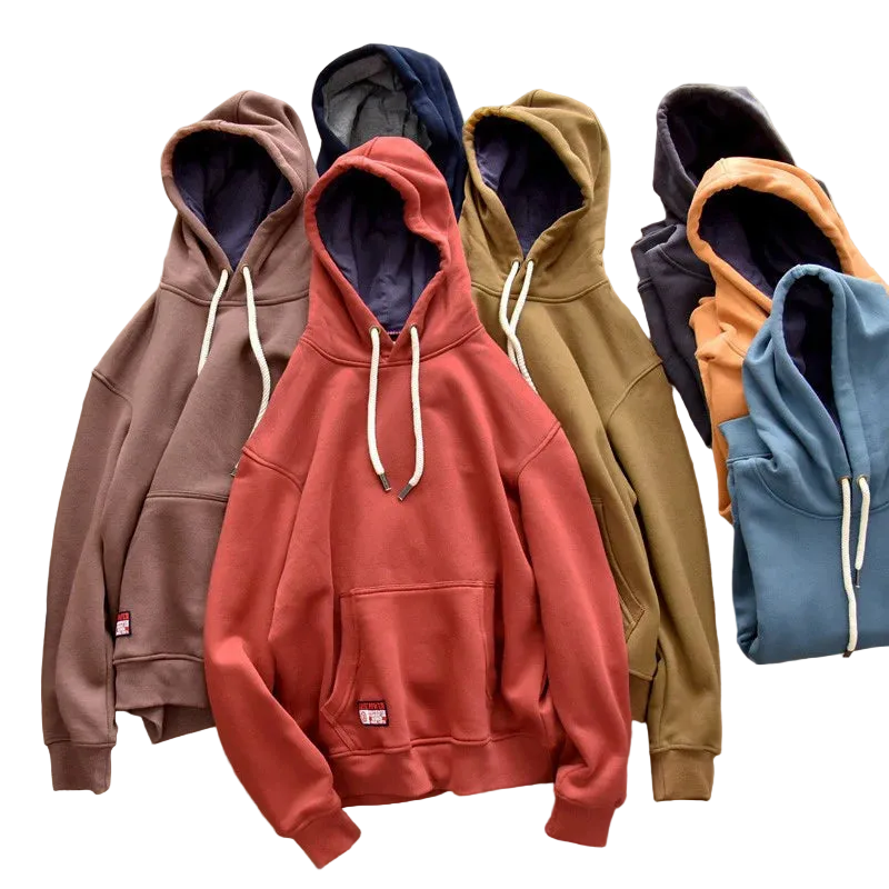 Vintage Solid Color Washed Heavyweight Hoodie