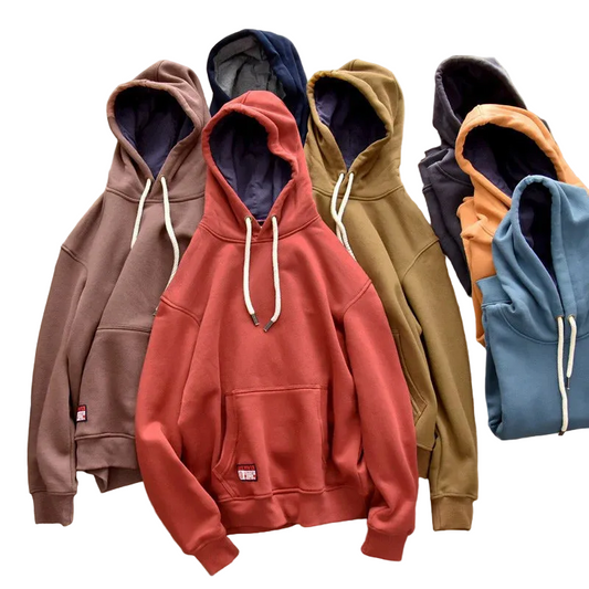 Vintage Solid Color Washed Heavyweight Hoodie