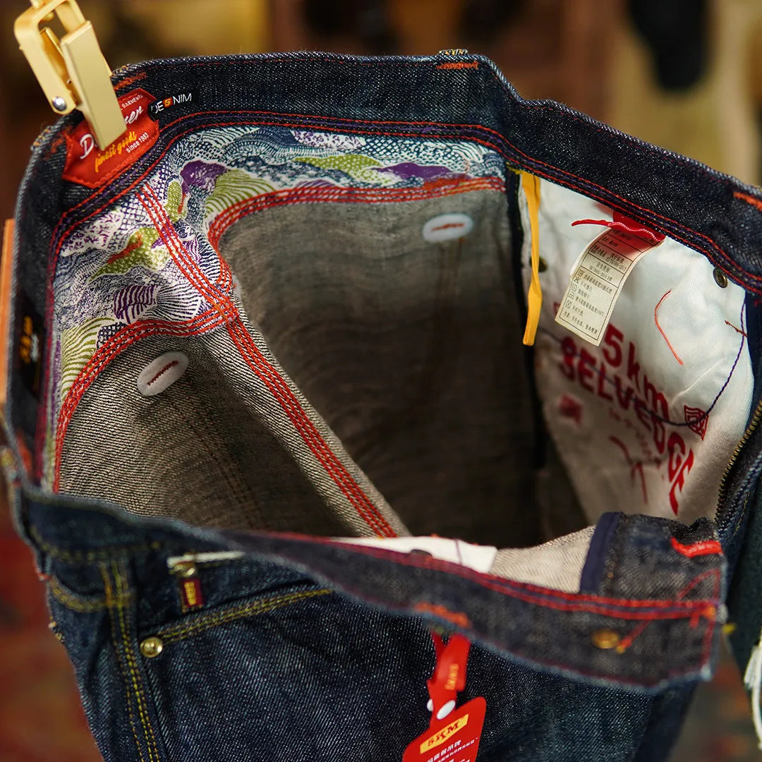 One-Wash Raw Denim 18oz Selvedge Jeans - Heavyweight Straight-Leg 100% Cotton