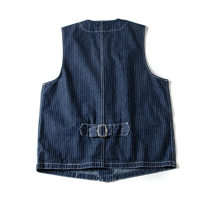 Men's Retro Wabash Denim Vest - Buckle Back