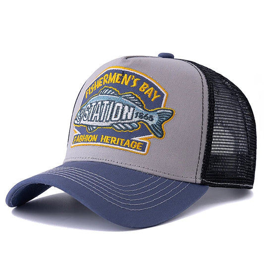 Breathable Mesh Snapback Fishing Trucker Hat