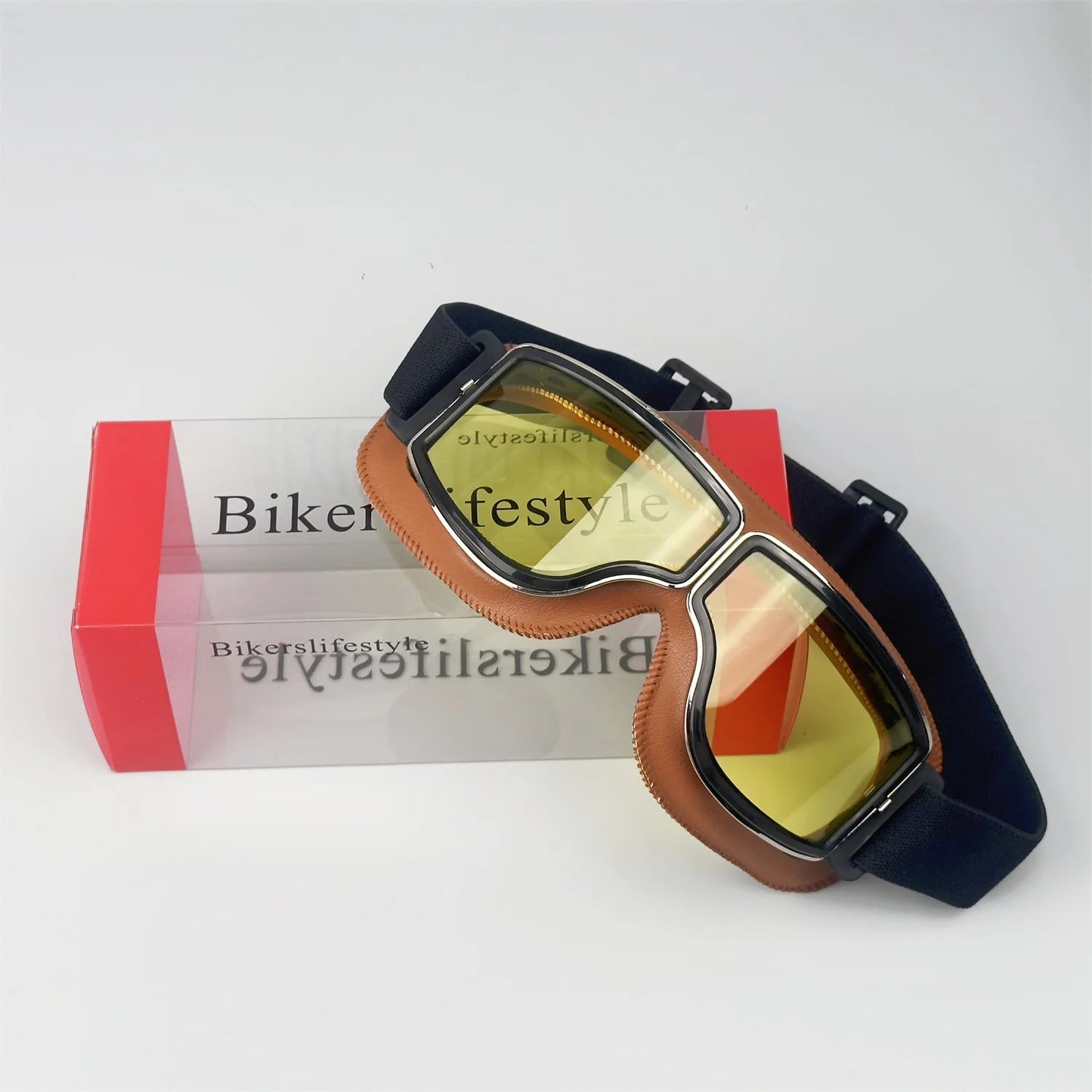 Windproof Retro Motorcycle Glasses - Universal Leather Sunglasses