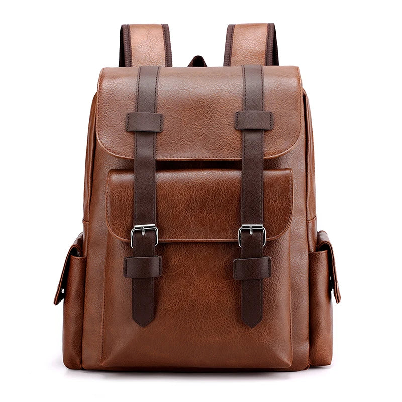 Men's Leather Backpack - Large