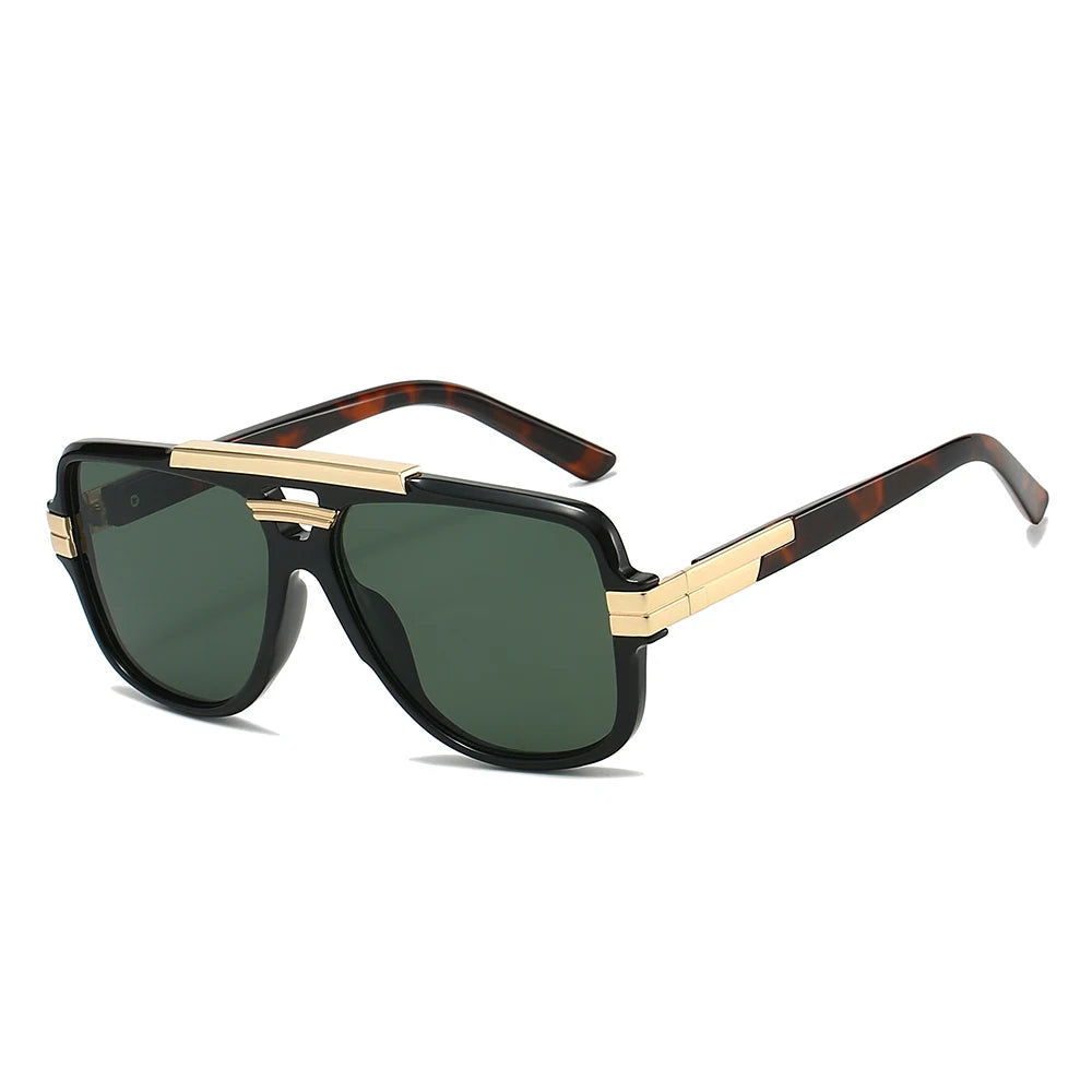 Double Bridge Pilot Shades - Oversized Anti-UV Sunglasses