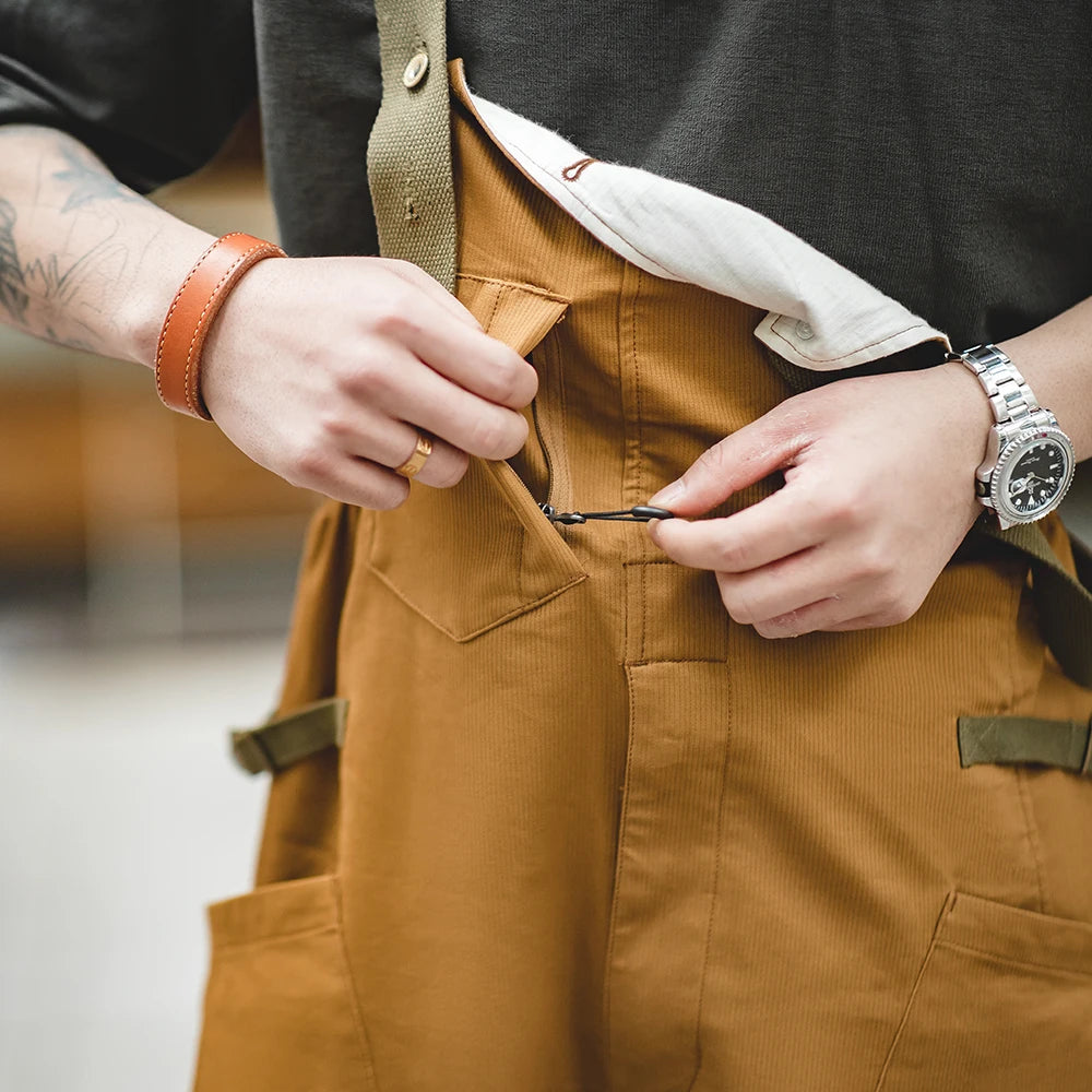 American Retro Canvas Overalls - Loose Fitting