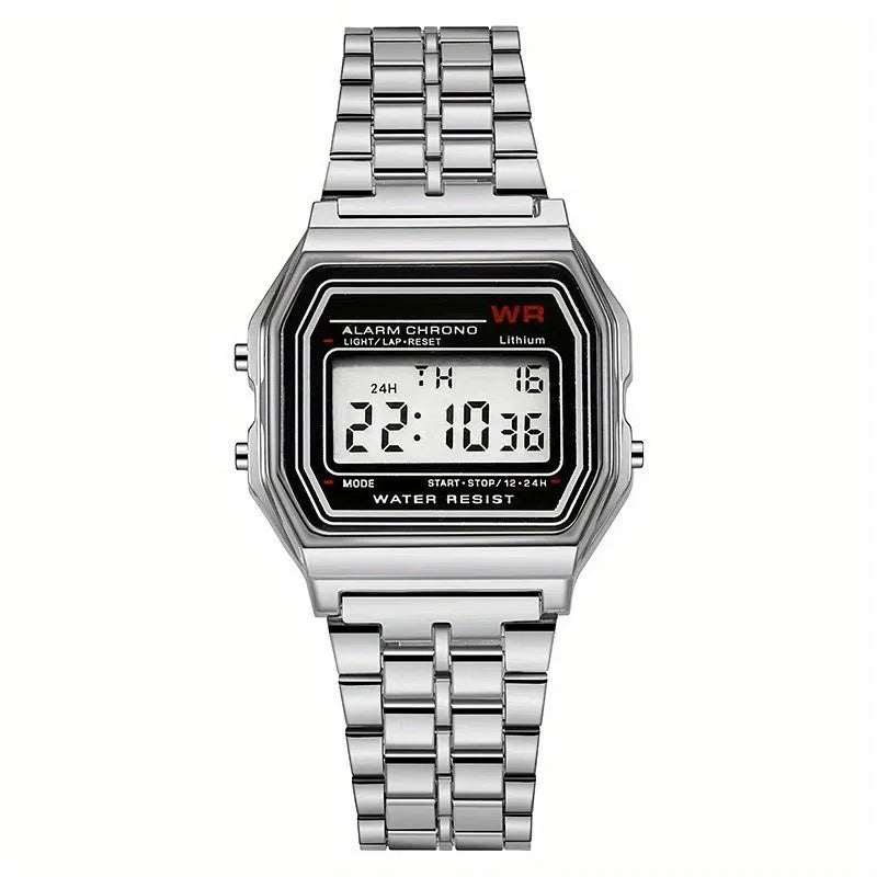 Stainless Steel Band LED Digital Sports Watch