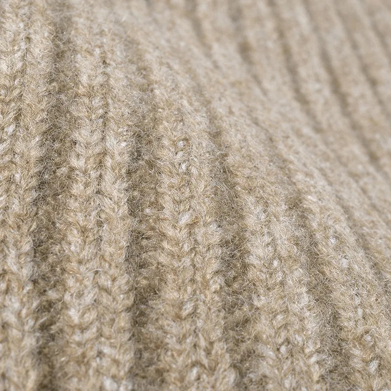 Thick Wool Beanie Hat - Warm Knitted Cap