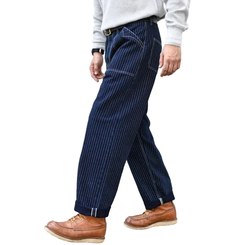 Men's Vintage Indigo Wabash Striped Selvedge Jeans